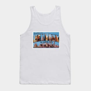 Greetings from New York, The Empire City - Vintage Large Letter Postcard Tank Top